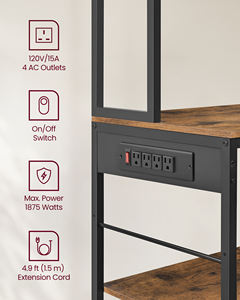 Vasagle 12 פרסות בר קפה לעמוד עם מדפים אחסון מתכווננת עם מגירה - Product Image 4