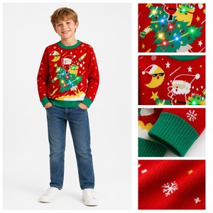 <span class=keywords><strong>Pull</strong></span> <span class=keywords><strong>de</strong></span> Noël <span class=keywords><strong>moche</strong></span> FNJIA pour enfants, <span class=keywords><strong>pull</strong></span> tricoté à LED, <span class=keywords><strong>pull</strong></span> <span class=keywords><strong>de</strong></span> Noël amusant pour garçons et filles, idéal pour les fêtes scolaires et les vacances, rouge - Product Image 4