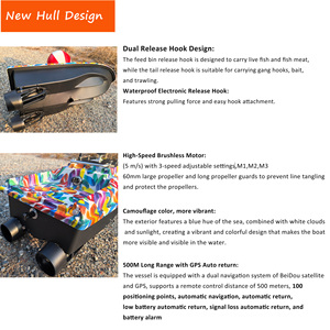 Barca Telecomandata SurfCaster Pro con Motore Brushless, GPS, Doppio Rilascio Esche e Sistema di Auto-Raddrizzamento per Pesca da Surf - Product Image 4