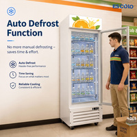 Réfrigérateur Vitrine pour Magasin de Proximité -0~10°C Évaporateur en Cuivre Contrôle Numérique Dégivrage Automatique Étagères Réglables Verrouillage 5