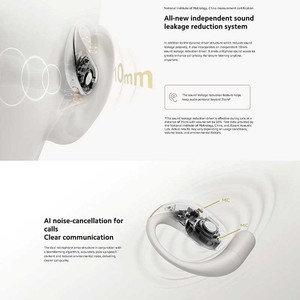 Écouteurs Xiaomi OpenWear Stereo avec transducteur de 10 mm, audio haute résolution LHDC, réduction de bruit IA, contrôle tactile, Bluetooth 5.3, conception à crochet d'oreille - Product Image 2