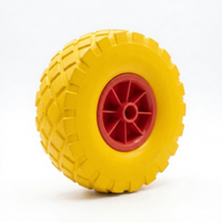 Roue pleine en polyuréthane 10 pouces 4.10/3.50-4 avec jante en plastique et roulement à rouleaux, certifiée CE, capacité de charge 100 kg pour chariot