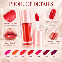 Teinte à lèvres gelée RTS 3ml, fini mat doux, waterproof, longue tenue, 7 teintes, faible MOQ 2 pièces, vente en gros, logo personnalisé