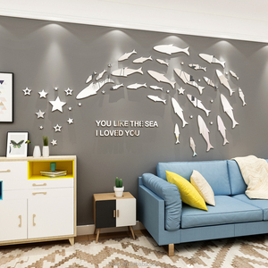 Style nordique créatif <span class=keywords><strong>poisson</strong></span> stéréo mur acrylique décoration autocollant décor à la maison pour salon chambre décoration murale - Product Image 3