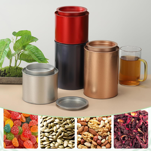 กล่องโลหะพิมพ์ลายตามสั่งสำหรับบรรจุของขวัญ ขนม ชา กาแฟ กล่องโลหะทรงกลม - Product Image 5