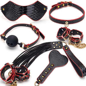 Cheap Bondage SM Game Suit Restricción Kit Juegos sexuales para adultos Fetish Slave BDSM PU Cuero Juguetes sexuales - Product Image 1
