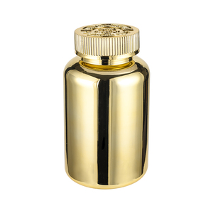 Bán buôn sang trọng vitamin chai bổ sung nhựa mạ Vàng vitamin nhựa <span class=keywords><strong>Pill</strong></span> chai với lật <span class=keywords><strong>Top</strong></span> cap Màn hình prin - Product Image 6