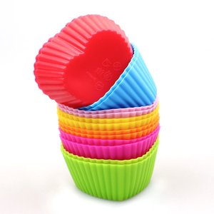 Tái sử dụng Silicone Muffin trường hợp <span class=keywords><strong>Baking</strong></span> cup đa hình dạng không dính Silicone Khuôn bánh nướng ly muffin cupcake lót - Product Image 5