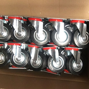 YTOP <span class=keywords><strong>3</strong></span> - 8 pouces 75-200mm, noyau en acier, caoutchouc, chariot à benne industrielle, conteneur à déchets, roulettes, élimination des déchets, roulettes en caoutchouc - Product Image 6