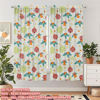 COSENNATUR Panneau de rideau de Noël personnalisé imprimé 100 % polyester avec passe-tringle, impression numérique 2D intégrale à motifs dispersés, pour les fêtes, OEM