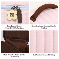 Pochette de maquillage matelassée avec logo personnalisé, pour femmes, à compartiments verticaux, couleur vive, grande capacité, pour voyages, organisateur de maquillage multi-usages