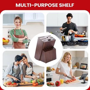 ที่เก็บมีดในครัว บล็อกไม้เนื้อแข็ง ที่วางมีดแม่เหล็กสำหรับมีด 14 เล่ม - Product Image 4