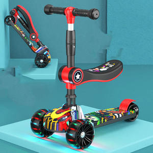 Monopattino per Bambini a 3 Ruote Pieghevole Moderno con Luci LED, Telaio in Plastica, per Uso Esterno e Altezza Regolabile - Product Image 6