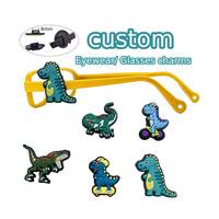 Clips décoratifs en PVC pour branches de lunettes, motifs animaux de dessin animé, OEM ODM, accessoires de chaussures DIY, breloques personnalisées pour lunettes d'enfants