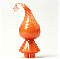 Figurine d'art transparente orange personnalisée en PVC et ABS, statue de dessin animé, fabrication chinoise OEM, figurine personnalisée pour la vente en gros de produits de marque