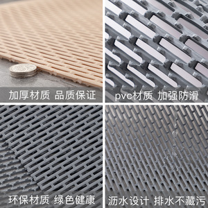 แผ่นรองพื้นกันลื่น PVC รูปสี่เหลี่ยมผืนผ้า สีเทา กันน้ำ สำหรับห้องน้ำและห้องครัว - Product Image 3