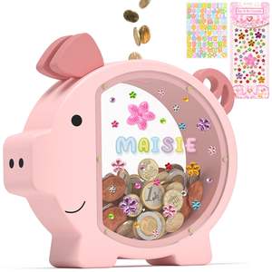 Tirelires en bois personnalisées mignonnes pour garçons et petites filles-Boîte d'épargne pour l'argent - Product Image 1