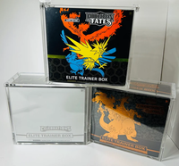 Boîte de présentation anti-UV en acrylique pour TCG 30th Anniversary Elite Trainer Box avec couvercle magnétique, boîte de rangement pour cartes anti-poussière