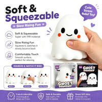Mainan Squishy Hantu Halloween Putih, Pereda Stres, Lambat Mengembang, Hadiah Fidget untuk Anak-anak dan Dewasa