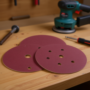 แผ่นขัดเวลโคร 120 กริต 8+1 รู ผลิตจากคอรันดัม สำหรับเครื่องขัดแบบออร์บิทัล - Product Image 3