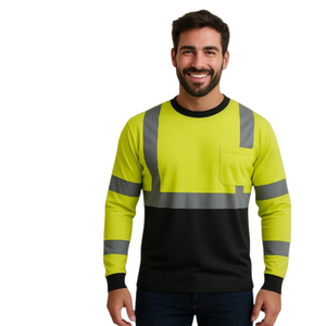Maglietta di Sicurezza Huaweina ANSI Classe 2 ad Alta Visibilità, Traspirante, ad Asciugatura Rapida, Assorbente, Uniforme da <span class=keywords><strong>Lavoro</strong></span> con Logo Personalizzato - Product Image 5