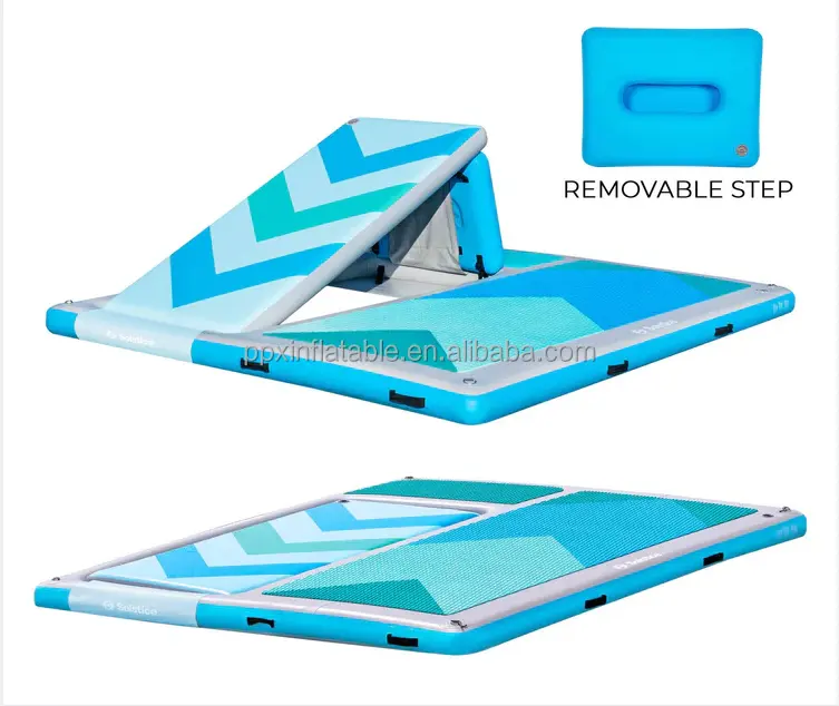 Commerciale gonfiabile galleggiante piattaforma di nuoto pantofole convertibile pontone barca galleggiante grande piattaforma di bacino di mare con scivolo