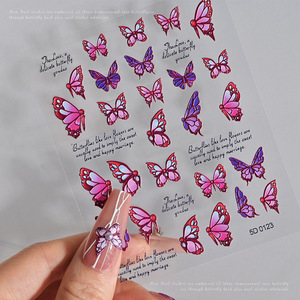 Hot Selling Purple Laser Butterfly Nail Art <b>Stickers</b> Self Adhesive 5D Colorful Butterfly Fairy <b>Stickers</b> <b>Decals</b> - Product Image 2