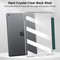 Étui arrière transparent en acrylique pour iPad 9e génération 10,2 pouces, étui intelligent avec support pour stylet, étui magnétique pliable en trois parties pour tablette