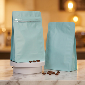 Bolsa para granos de café con fondo plano, mate, resellable, con cierre de cremallera, material apto para alimentos, directo de fábrica, 250g 500g en stock - Product Image 2