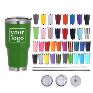 Logotipo personalizado 30oz <span class=keywords><strong>vaso</strong></span> de café con aislamiento térmico de doble pared de acero inoxidable coche taza de vino con tapa - Product Image 1