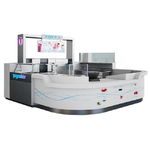 Solid wood <strong>rolled</strong> fried <strong>ice</strong> <strong>cream</strong> <strong>kiosk</strong> in mall self serve frozen yogurt <strong>kiosk</strong> design gelato popsicle cart stand small <strong>kiosk</strong> for sale - Product Image 2