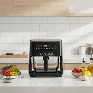 <span class=keywords><strong>Friteuse</strong></span> à air numérique 1350W 4,5L en verre borosilicate haute résistance, avec revêtement antiadhésif PTFE, protection contre la surchauffe et design moderne - Product Image 3