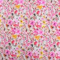 Tissu en coton imprimé de belles fleurs, impression numérique personnalisée, coton doux pour robe, vêtements pour femmes, vente en gros