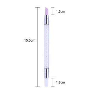 Pinceau de gravure et de polissage à double extrémité pour nail art, avec embout en silicone plat, outil pour le gel de gaufrage et le vernis, pour la création de motifs 3D - Product Image 6