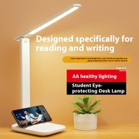 Lampe de lecture LED pliable à commande tactile, forme carrée, protection oculaire, pour chambre d'étudiant/dormitoire, vente en gros