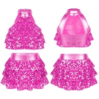 4-16 Performance Modern Kids Dance Wear Costumes Enfants Sequins Girls Stylish Dancing Skirts