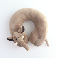 Bantal leher lembut desain baru bantal leher bentuk hewan kustom bantal perjalanan nyaman gajah monyet singa macan tutul