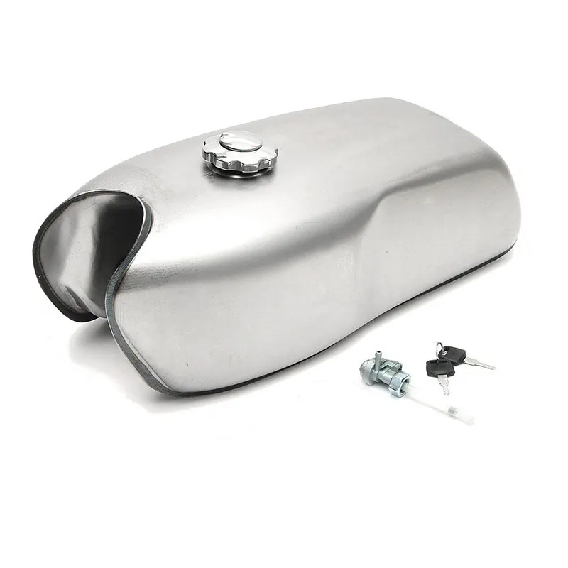 Areyourshop 9L/2.4 Gallon Gas Fuel Tank + Cover Switch/Cover/Keys for Cafe Racer for Honda for Yamaha