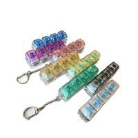 Porte-clés clavier anti-stress transparent 26 touches, style dessin animé, jouet portable pour enfants, pendentif mignon pour sac