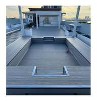 Dalles de terrasse extérieures modernes en composite bois-plastique, étanches, aspect teck brossé, co-extrusion, pour jardin et terrasse