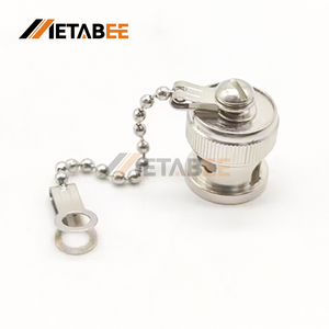 Conector BNC con tapa antipolvo Hot Superbat para conector hembra macho, para soldar en RG58, roscado, chapado en oro, metálico - Product Image 1