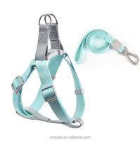 Harnais de poitrine en nylon Macaron avec rubans pour chiens - Laisse de promenade réglable pour chiens de taille moyenne/grande