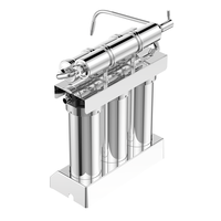 Filtre à eau sous-évier 5 étapes en acier inoxydable 304, purificateur à ultrafiltration domestique autonettoyant, débit de 75 GPD, manuel