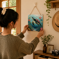 Pendentif mural en acrylique entièrement personnalisable de 20 cm, imprimez votre propre photo, art UV, pièce décorative horizontale unique pour la maison et le salon