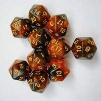 D20 Dadu Langit Berbintang Dua Warna DND Game Akrilik Digital Set Dadu Polihedral Dadu RPG Kustom Polihedral