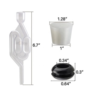 Válvula de Aire para Fermentación, Válvulas de Aire en Forma de S con Tapón de Goma de Silicona y Ojales de Sellado - Product Image 2