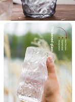 Gobelet à eau en verre transparent sans pied ni couvercle, résistant à la chaleur, grande capacité, avec couvercle respirant, design couleur unie