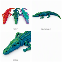 Jouet crocodile imprimé en 3D en ABS, articulé, flexible, sensoriel, décoration de bureau, cadeau pour enfants et adultes