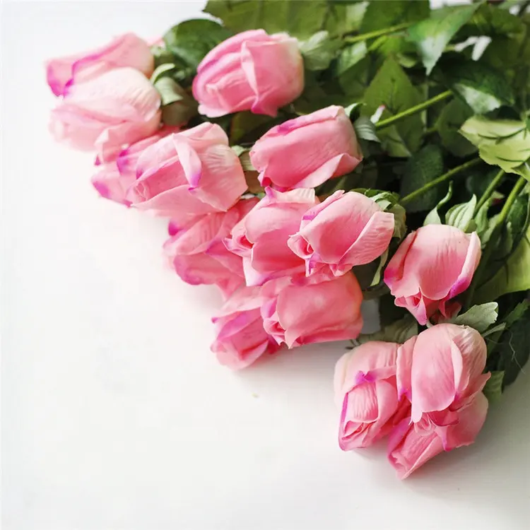 Bouquet de roses artificielles en Latex, 50/E-1091 vraies, fausses fleurs, pour une décoration de mariage