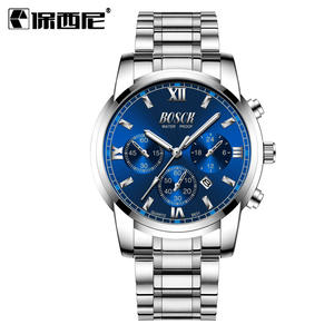 <span class=keywords><strong>BOSCK</strong></span> นาฬิกาแฟชั่นสำหรับผู้ชายธุรกิจนาฬิกาควอทซ์กันน้ำคลาสสิกสายสแตนเลสปฏิทินนาฬิกาข้อมือ - Product Image 4